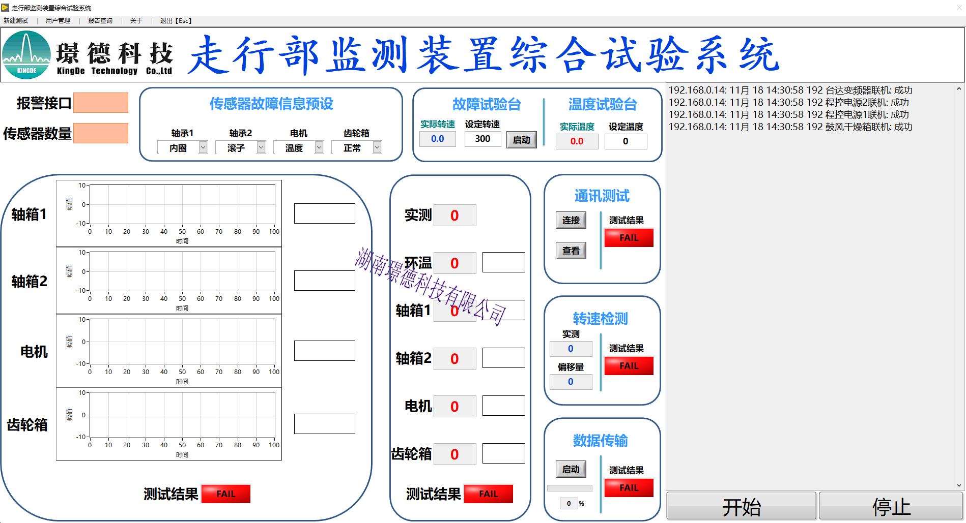 走行部在線監測裝置綜合試驗系統